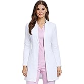 Women’s Slim-Fit Premium Lab Coat, Tailored w/Princess Seams + Darts, Notched V-Neck, 33", 3 Pockets, Back Vent, OEKO-TEX®