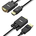 BENFEI DisplayPort to VGA 1.8M Cable 2 Pack, Display Port to VGA Adapter Male to Male Gold-Plated Cord for Lenovo, Dell, HP, ASUS and Other Brand