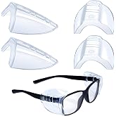Creztail Flexible Glasses Side Shields, Slip-On Safety Shields for Eyeglasses, Side Guards for Standard Frames