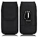 LG G3 D855 , D722 / LG G4 F500 , F500L , LG G4 , LG G5 , LG G6 Pouch Case Holster ~ PLUS SIZE Rugged Vertical Black Nylon Pouch Belt Loop Case with Duty Metal Clip Holster Fits LG G3 , G4 , G5 , G6 with Otterbox Defender protective cover on it