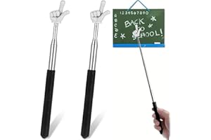 2 Pack Retractable Pointer Finger Stick - Telescopic Finger Pointer Stick for Presentations, Classroom & Meetings, Portable P