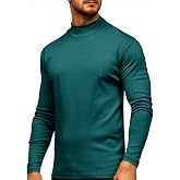 Mens Half Turtleneck Long Sleeve Pullover Basic Designed Stretch Sweaters | Mock Turtleneck, Solid Color, Soft, Comfortable, Durable, Breathable, Lightweight, Thermal, Stretchy, Daily Office Wear