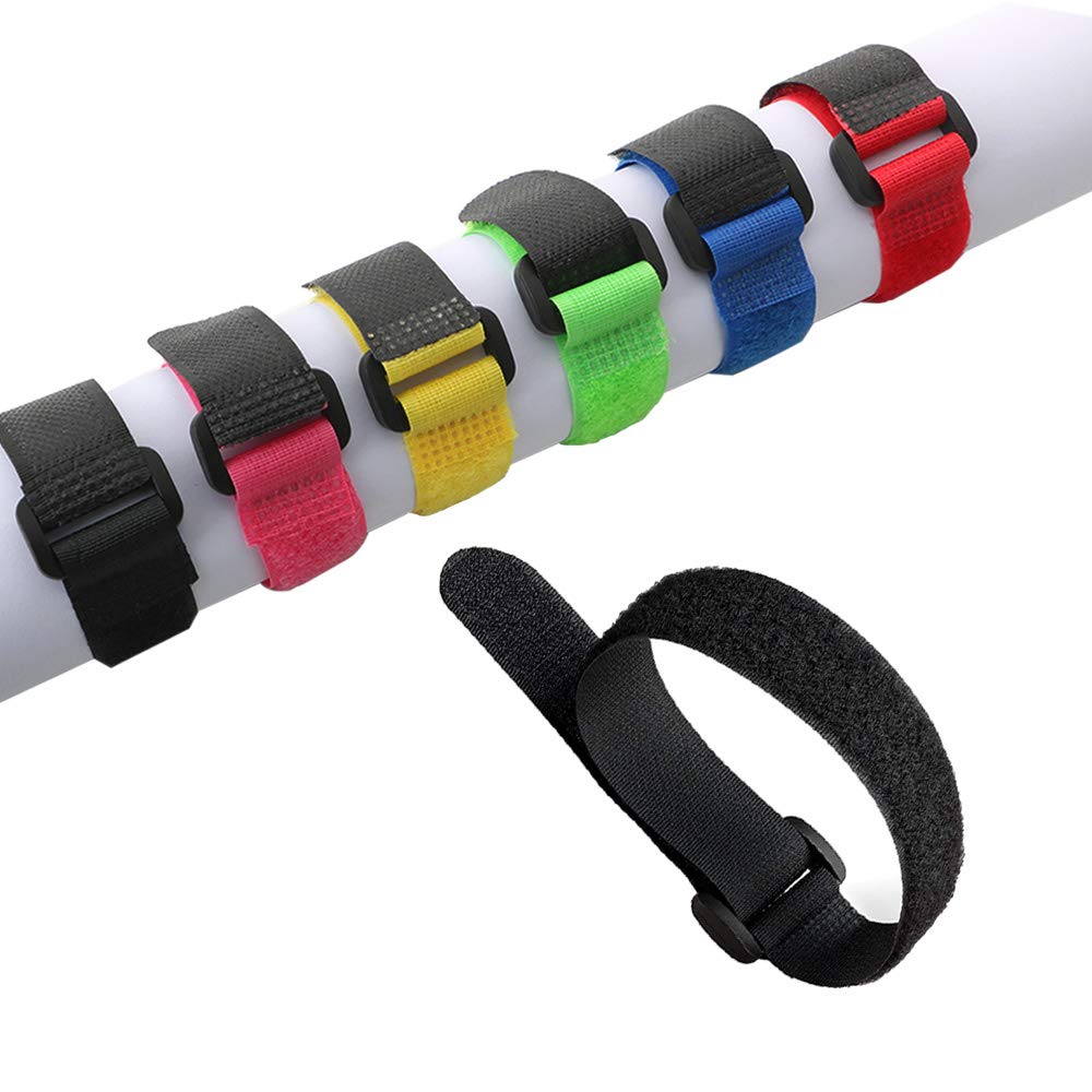Aiqeer 30 Pcs 20 cm Colourful Cable Straps, Reusable Cable Ties, Multipurpose Hook and Loop Securing Straps, for Cables Management (6 Colors)