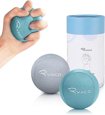 RYACO 2PCS Hand Exercise Gel Stress Balls Set Soft & Hard 2.3in Diameter