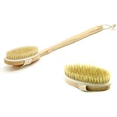 Bath & Relax New Bath Body Brush Back Scrubber Natural Bristles For Shower Exfoliating, Cleansing, Dry or Wet Skin Brushing w