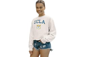 Blue 84 NCAA womens Ncaa Officially Licensed Crop Crewneck Sweatshirt Vintage Arch Over White
