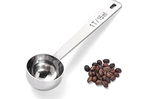 18/8 Stainless Steel Coffee Scoop, Doosu Food-Grade Metal Measuring Spoon with 4.3in Long Handle, Tablespoon Scooper for Coffee Beans, Ground Coffee, Espresso, Protein Powders, Tea, Sugar (1 Tbsp)