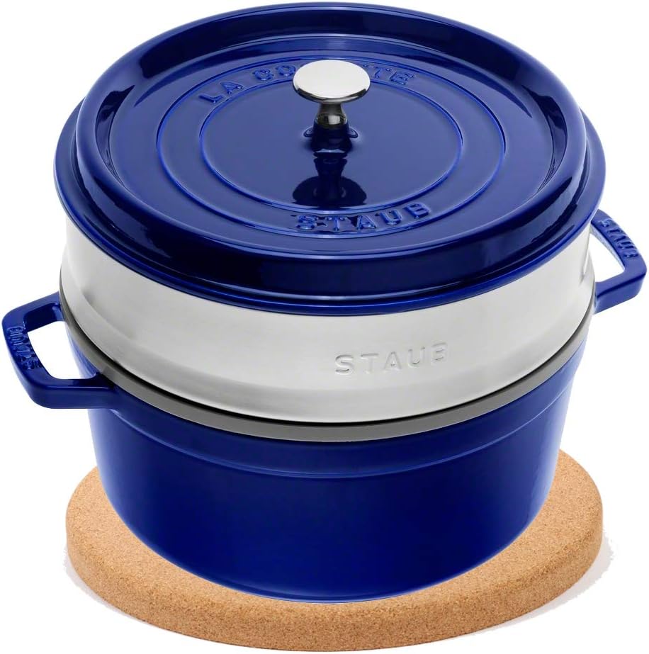 Staub Cocotte/Cocotte Rond avec panier vapeur 26 cm, 5 L, induction