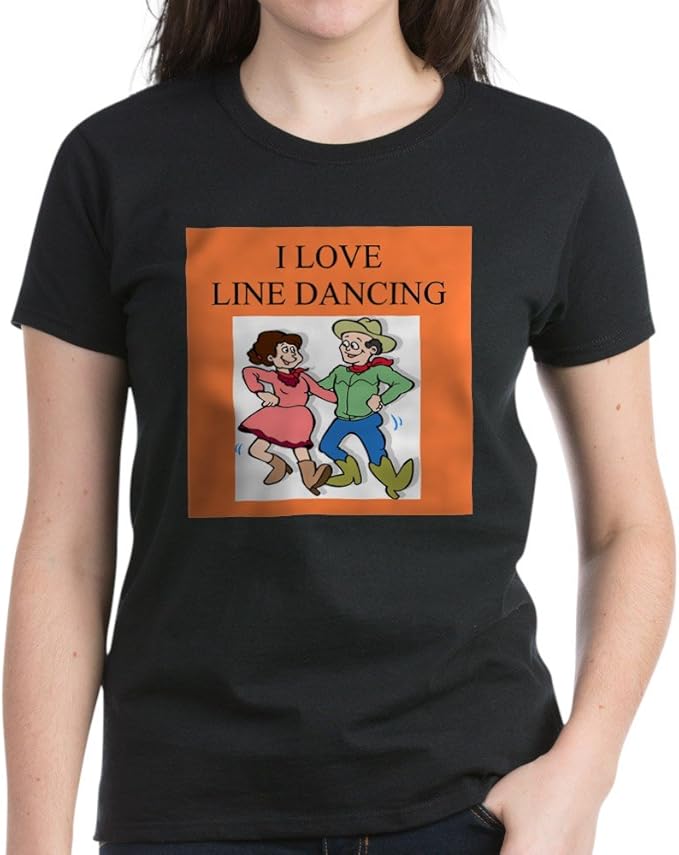 CafePress Line Dancing Gifts Womens Cotton TShirt Amazon.co.uk Clothing