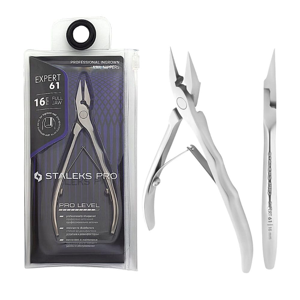 STALEKS PRO Professional Ingrown Nail Clippers 16mm Special Pedicure Stainless Steel Expert (NE-61-16)