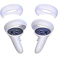 Hzlucki Halo Silicone Controller Cover Compatible with Oculus Meta Quest 2 Controller, Soft Silicone Grips Cover, 1Pair / White