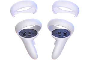 Hzlucki Halo Silicone Controller Cover Compatible with Oculus Meta Quest 2 Controller, Soft Silicone Grips Cover, Anti-Bumping Silicone Ring Cover with Protection，1Pair / White