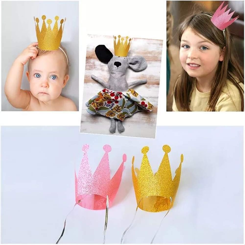 Birthday Party Hats, Gold Birthday Crown Hats, Kids and Adult Party Hats, Party Decorations Crowns Supplies - Pack of 12: Kitchen & Dining