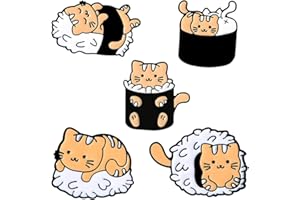 ELIUNG Cute Cat Enamel Pins for Backpacks Cat Sushi Rice Ball Enamel Pins Custom Cute Animals Japanese Foods Brooch Cute Kawaii Cat Enamel Pins Set for Jackets Clothes Bag Cartoon Lapel Badge Cartoon Animals Cute Sushi Cat Enamel Backpack Pins