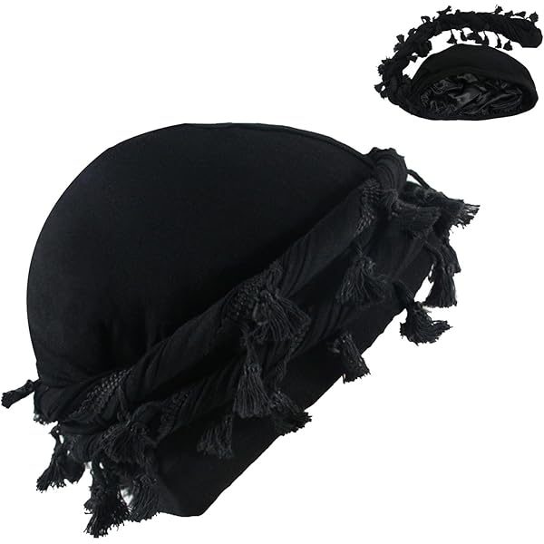 Men's Satin Lined Halo Turban - Silky Head Wrap With Long Twist Straps For Hair Protection - View #12