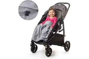 Non-Slip Stroller Blanket - Attaches, Stays in Place. Soft Baby Grey Blanket for Infants & Toddlers, Universal Fit