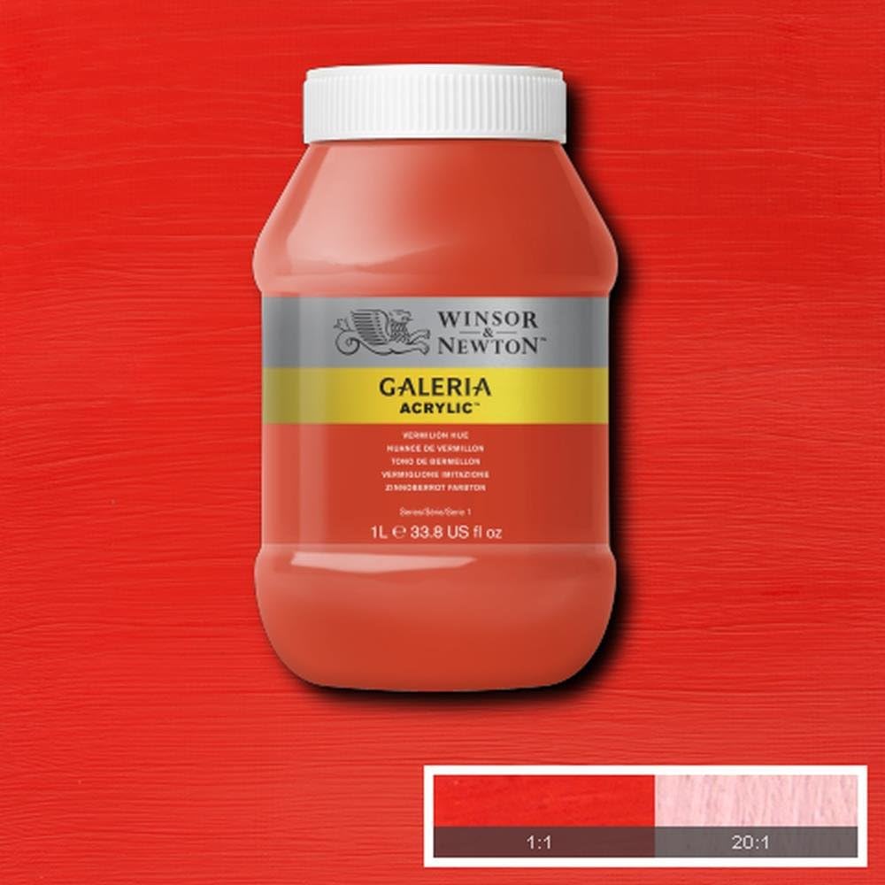 Winsor & Newton Galeria 2154682 Acrylic Paint, High Pigmentation, Non-fading, Butter Consistency, 1000 ml Pot - Vermilion - Image 3
