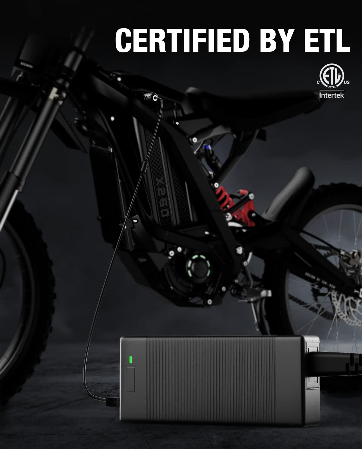 Battery Charger Compatible with Segway Dirt eBike X260 / Sur-Ron X LightBee, STIO 67.2V 2A Charger for 60V Dirt eBike 3 Prong Connector Power Supply Power Adapter