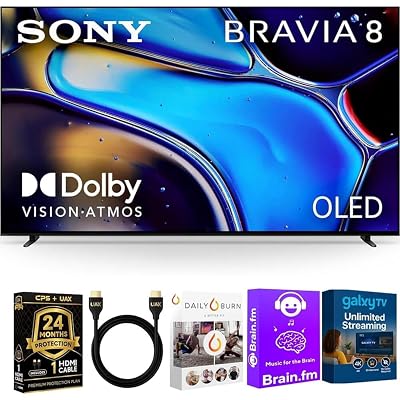 Sony K77XR80BKIT1 77 inch BRAVIA 8 OLED 4K HDR Google TV Bundle XR OLED Contrast, Dolby Vision, 120Hz, Aco