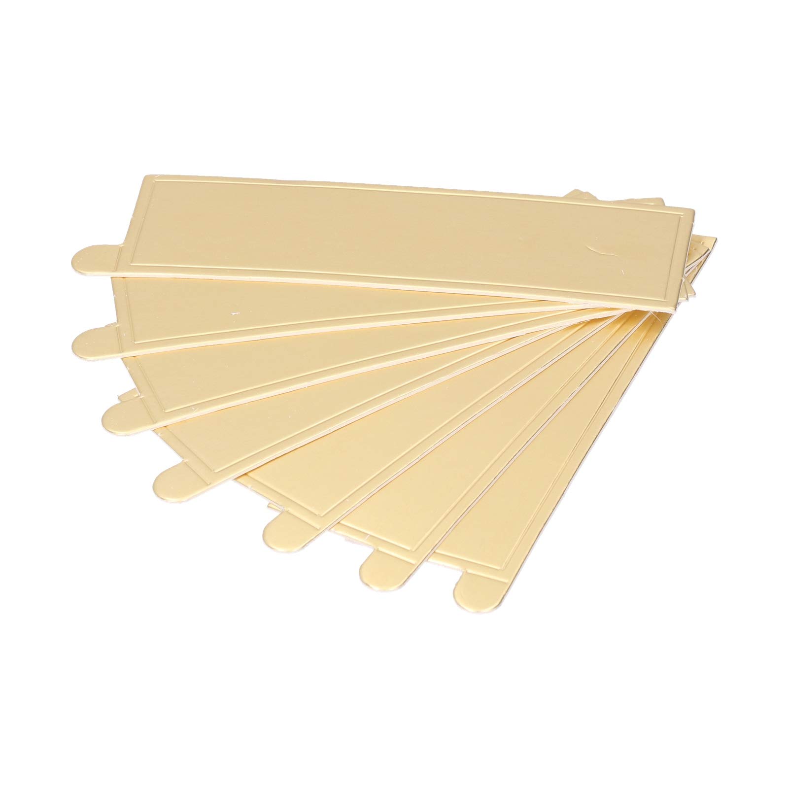Fdit 100 Pcs Rectangle Cake Boards, Gold Mousse Cupcake Base 13x4cm Food Grade Cardboard Dessert Display Tray for Baking Pastry Party Catering