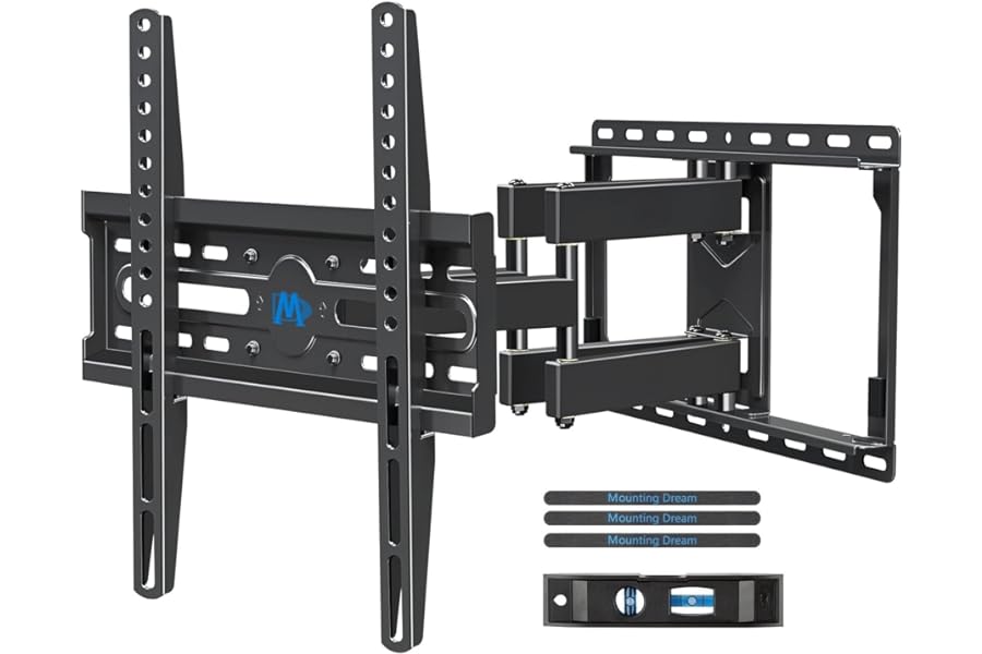 Mounting Dream TV Wall Mount for 32-65 Inch Television,Mount with Swivel and Tilt, Full Motion Bracket with Articulating Dual Arms, Fits 16inch Studs, Max VESA 400X400 mm, 99lbs, MD2380