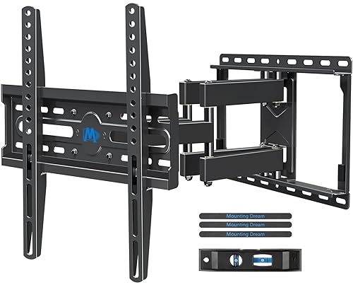 Mounting Dream TV Wall Mount for 32-65 Inch Television,Mount with Swivel and Tilt, Full Motion Bracket with Articulating Dual Arms, Fits 16inch Studs, Max VESA 400X400 mm, 99lbs, MD2380