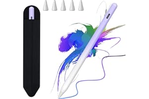 TQQ Stylus Pen for iPad 2018-2023, 15mins Fast Charge Apple Pencil for iPad 9th&10th Generation, Apple iPad Pro 11&12.9", iPad 8/7/6th Gen, iPad Air 3rd/4/5th Gen, iPad Mini 5/6th Gen (Purple White)