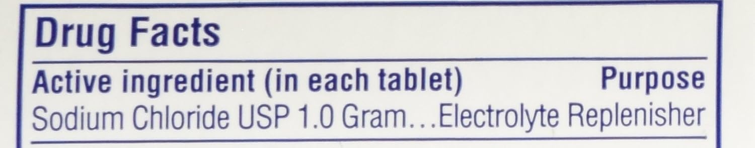 Sodium Chloride Tablets 1 Gm, USP Normal Salt Tablets - 100 Tablets: Health & Personal Care