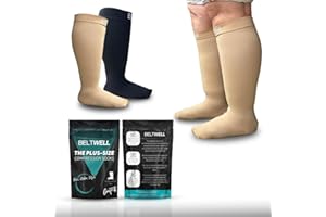 Beltwell® - The Lymphedema Plus-Size Anti-Slip Compression Socks For Big Swollen Legs That Are Easy To Put On [23-32mmHg] (2 pairs)