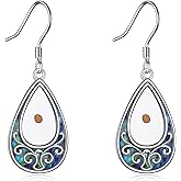 Moonstone/Turquoise/Amber/Phoenix Teardrop Earrings Sterling Silver Dangle Drop Jewelry Gifts for Women