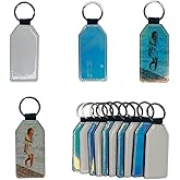 Yongkang 10 Pieces Sublimation Keychain (Blank leather + 7 Colors leather) Both Sides Can Be Sublimated DIY Craft (Bottle shape)