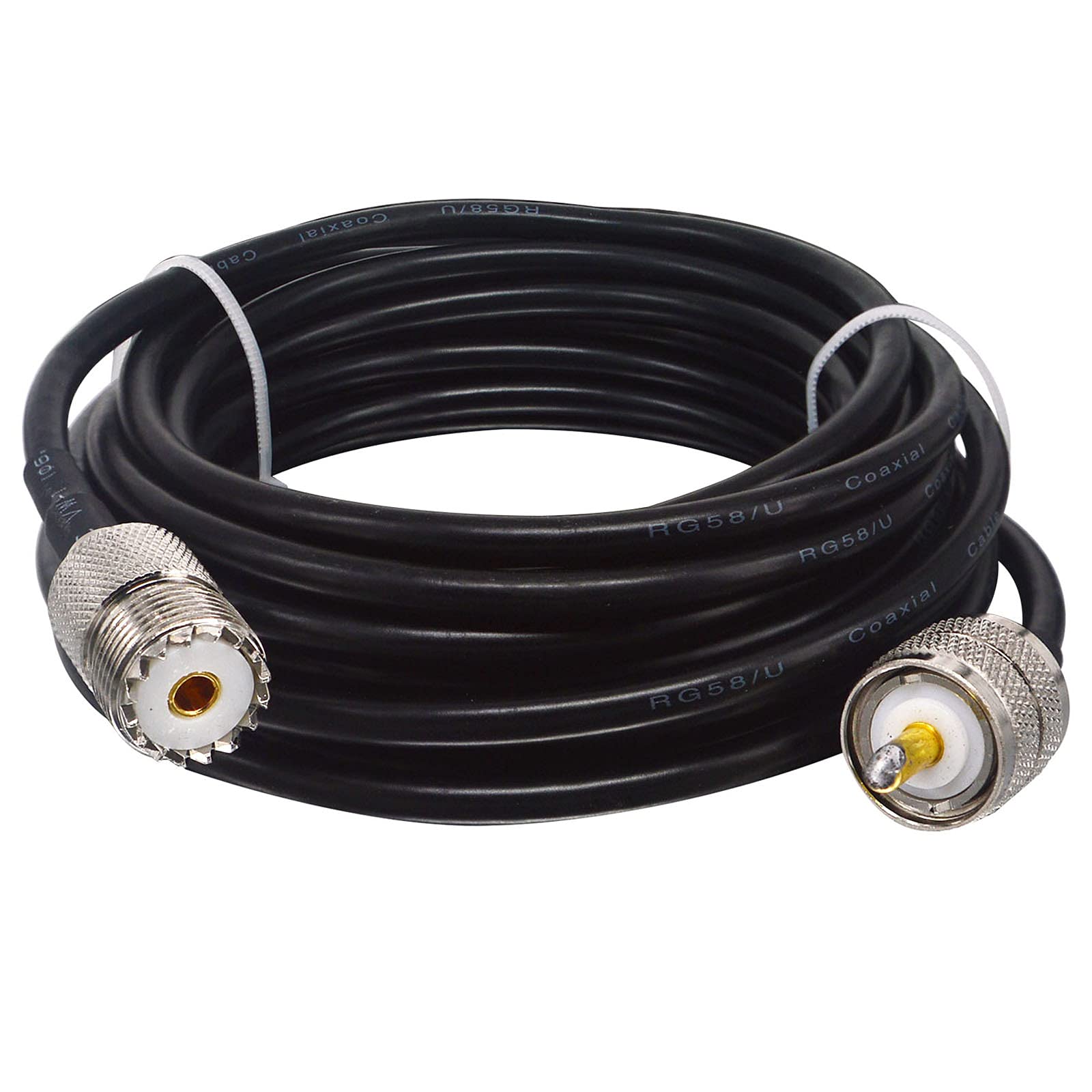 Boobrie Upgraded 5M UHF Coax Cable RG58 SO239 PL259 Male to UHF Female Cable PL259 Male SO239 Female Low Loss Two Way Radio Amateur Walkie Talkie Marine