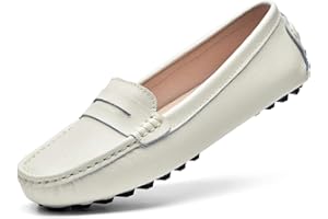 BEAUSEEN Womens Loafers Designer Loafers Women Shoes Leather Women Driving Loafers