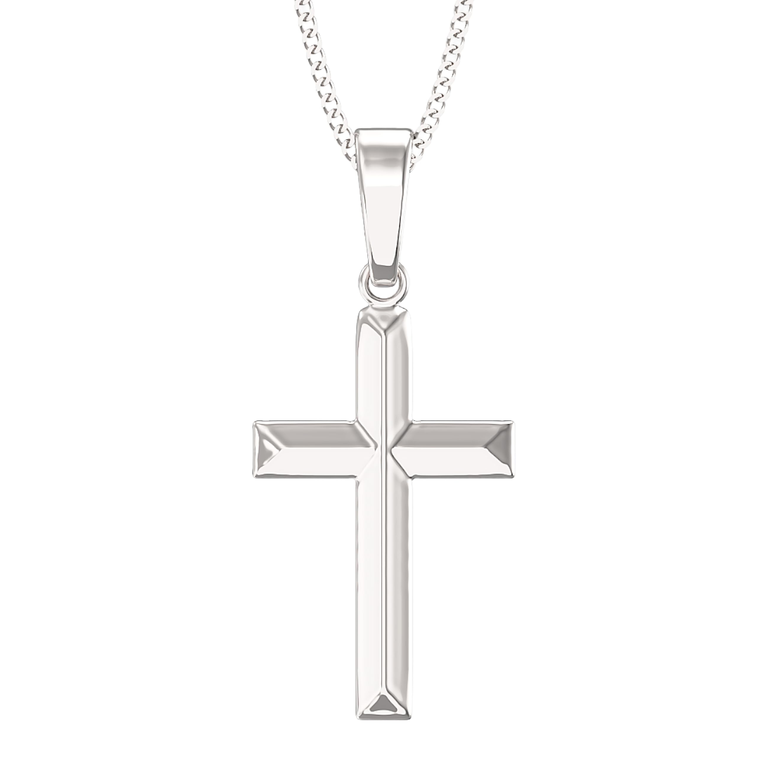 Aeon Crucifix Cross Necklace - 925 Sterling Silver | Adjustable 16-18 Inch Chain | Polishing Cloth Included | Gifts for Religious Occasions (Classic)