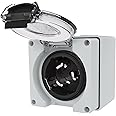 STARELO 50 Amp Generator Power Inlet Box NEMA SS2-50P,125/250 Volt 12500W, Outdoor dustproof and Weatherproof for generators, Welding Machines, etc.ETL Listed.(NEMA SS2-50P Box)