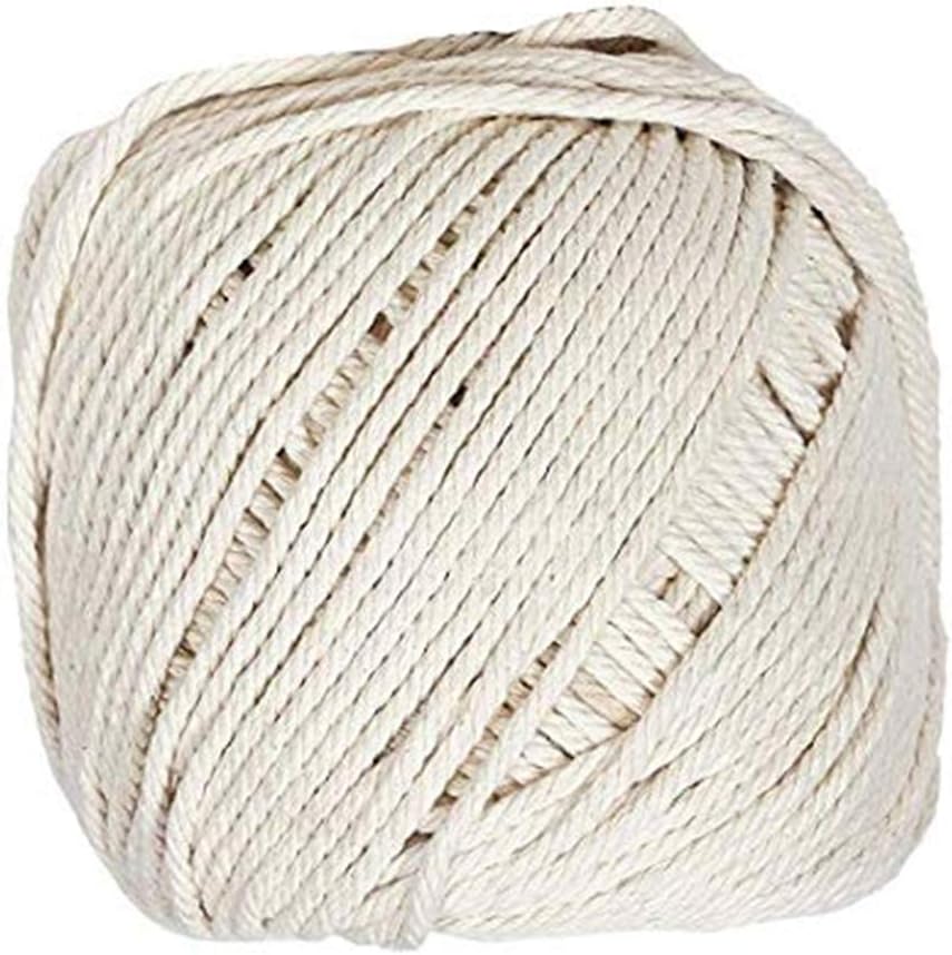 Macrame Cord 4mm X 110m(About 120 yd) Natural Virgin Cotton Handmade Decorations - DIY Craft Knitting (4MM/110M)