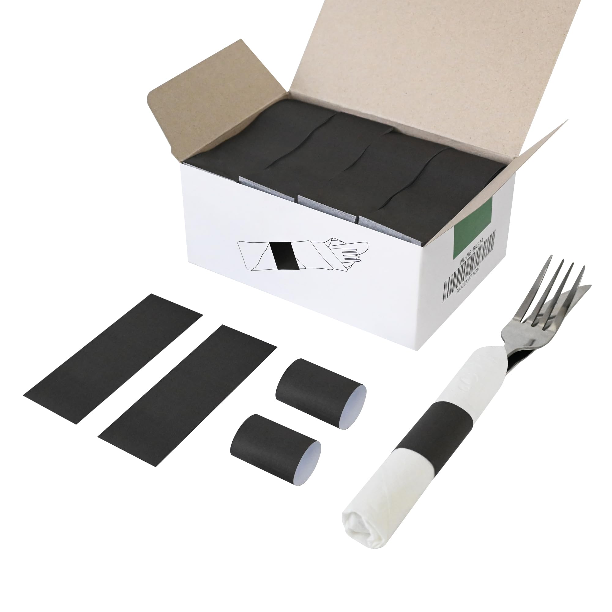 Photo 1 of NATURALABEL Standard Napkin Band, Paper Napkin Rings Self Adhesive 2000-Count (Black)