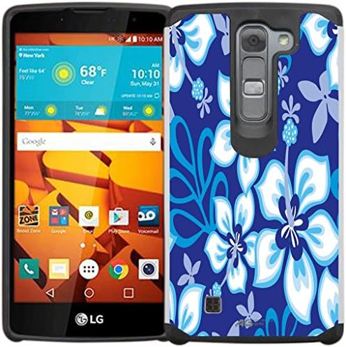 LG Volt 2 / LG Magna Case - Armatus Gear (TM) Slim Hybrid Armor Case Protective Cover for LG Volt 2 (LS751) / LG Magna (H502F) - Blue Hawaiian Flower