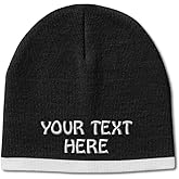 Beanie Hat for Men & Women Custom Personalized Text Winter Beanie for Women & Men