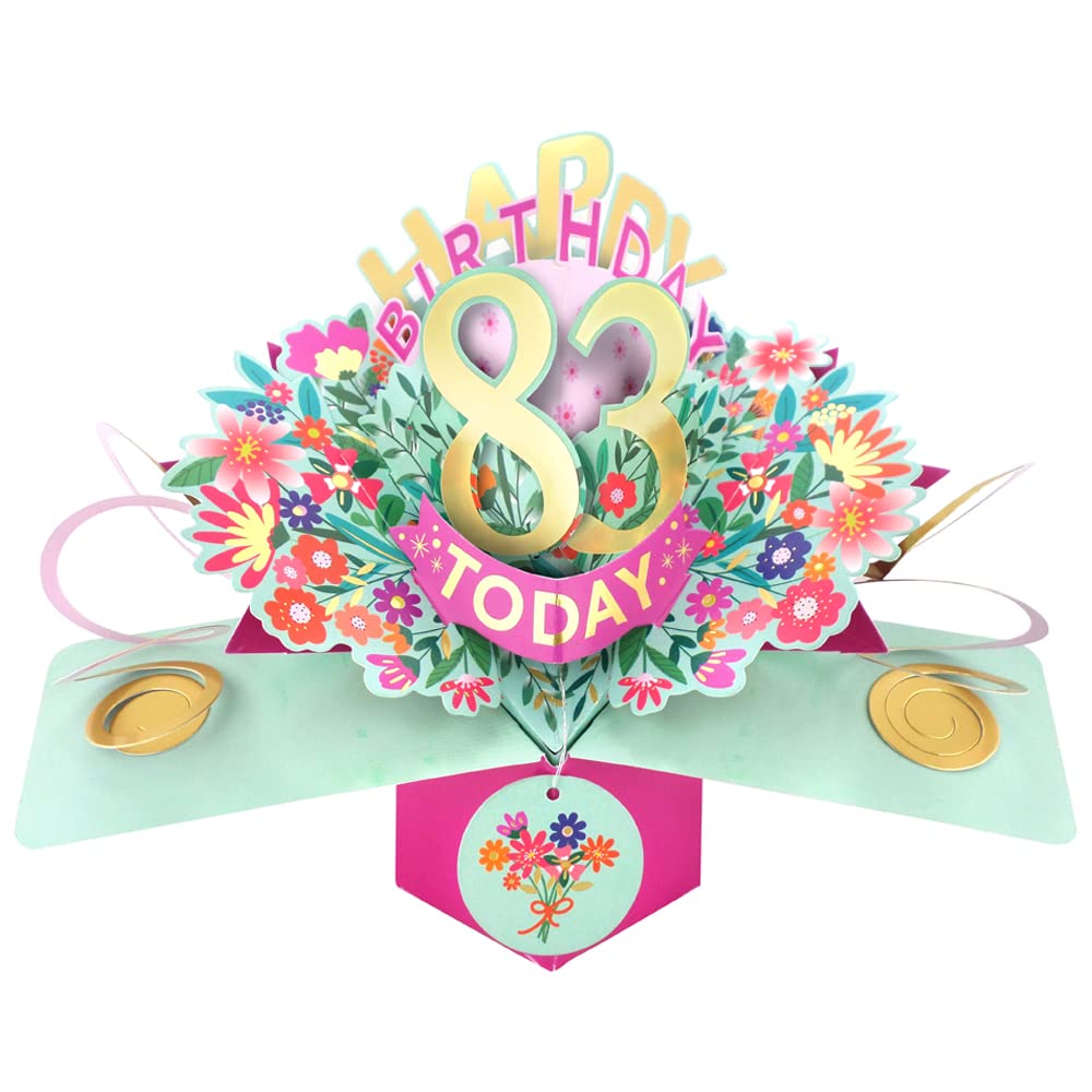 Happy 83rd Birthday 83 Today Pop-Up Greeting Card Love Kate's Pop Up Cards Her POP215MC83