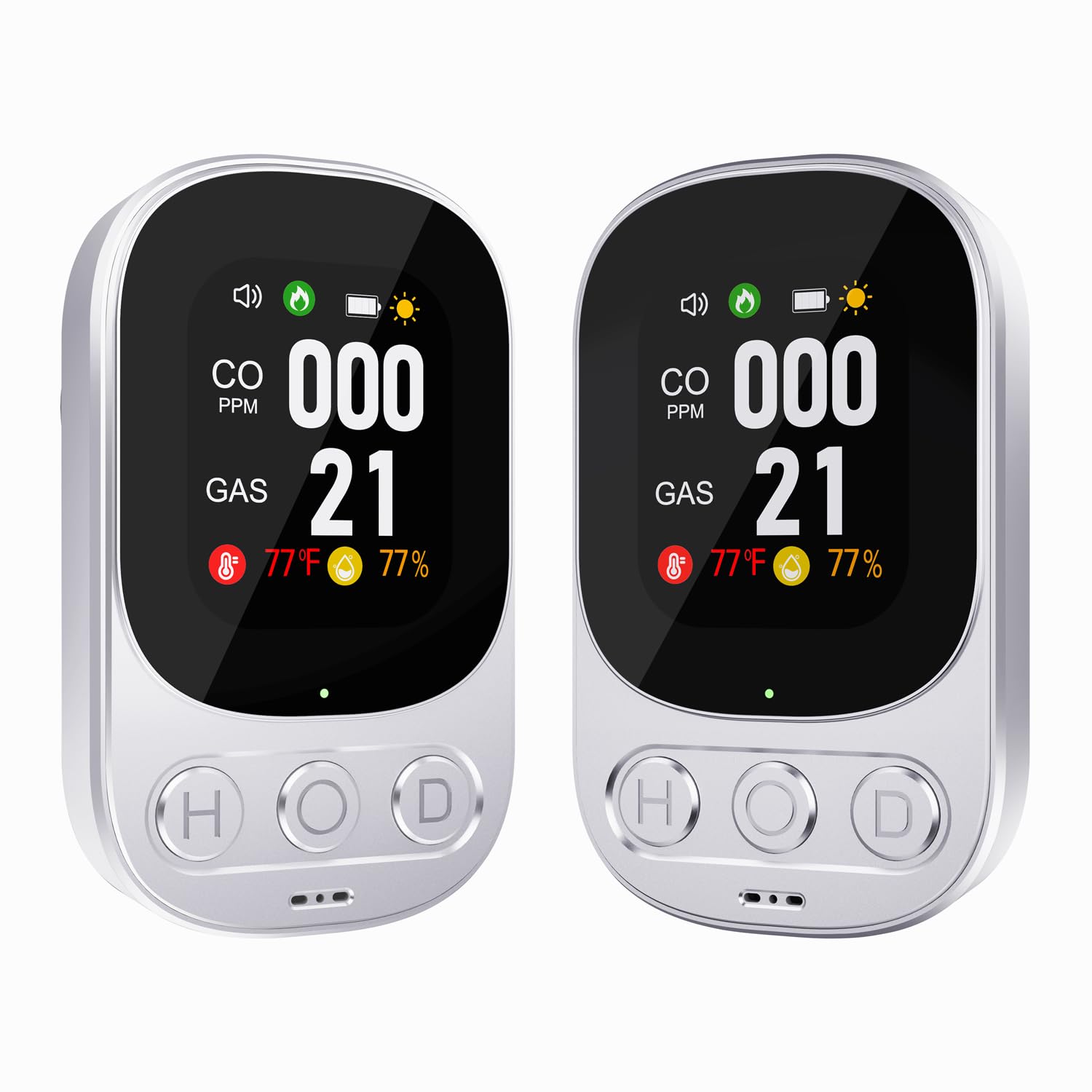 Photo 1 of [2 Pack] 4-in-1 Carbon Monoxide Detectors, Natural Gas Leak Detector - Plug-in with Battery Backup, HD Digital Display for CO, Gas, Temperature & Humidity - Ideal for Home, RV, Apartment Safety