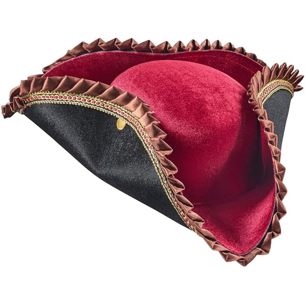 Admiral General Bicorn Napoleon Hat For Adults - Historical Costume With Gold Accents