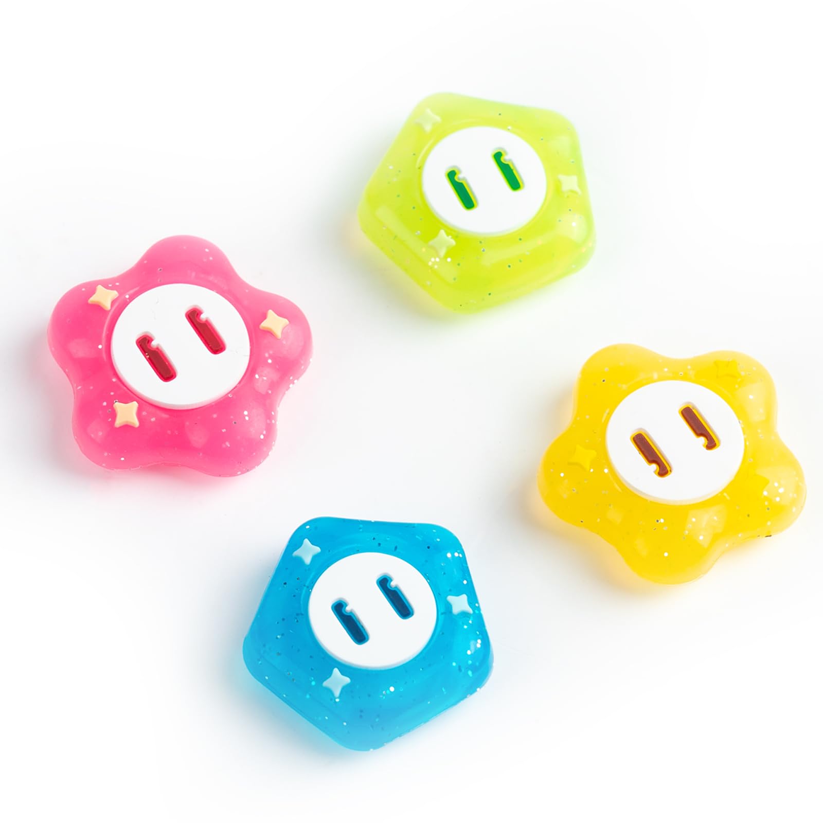 WISHAVEN Thumb Grip Caps Compatible with Nintendo Switch, Soft Silicone Joystick Cover for Nintendo Switch/OLED/Lite Controller, 4PCS - Wonder Flower