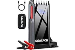 Scatach 012 Car Jump Starter, 3000A Peak Portable Lithium Jump Starter with Large LCD Display, 12V Battery Booster Power Pack with LED Light for up to 9.0L Gasoline and 7.0L Diesel Engi