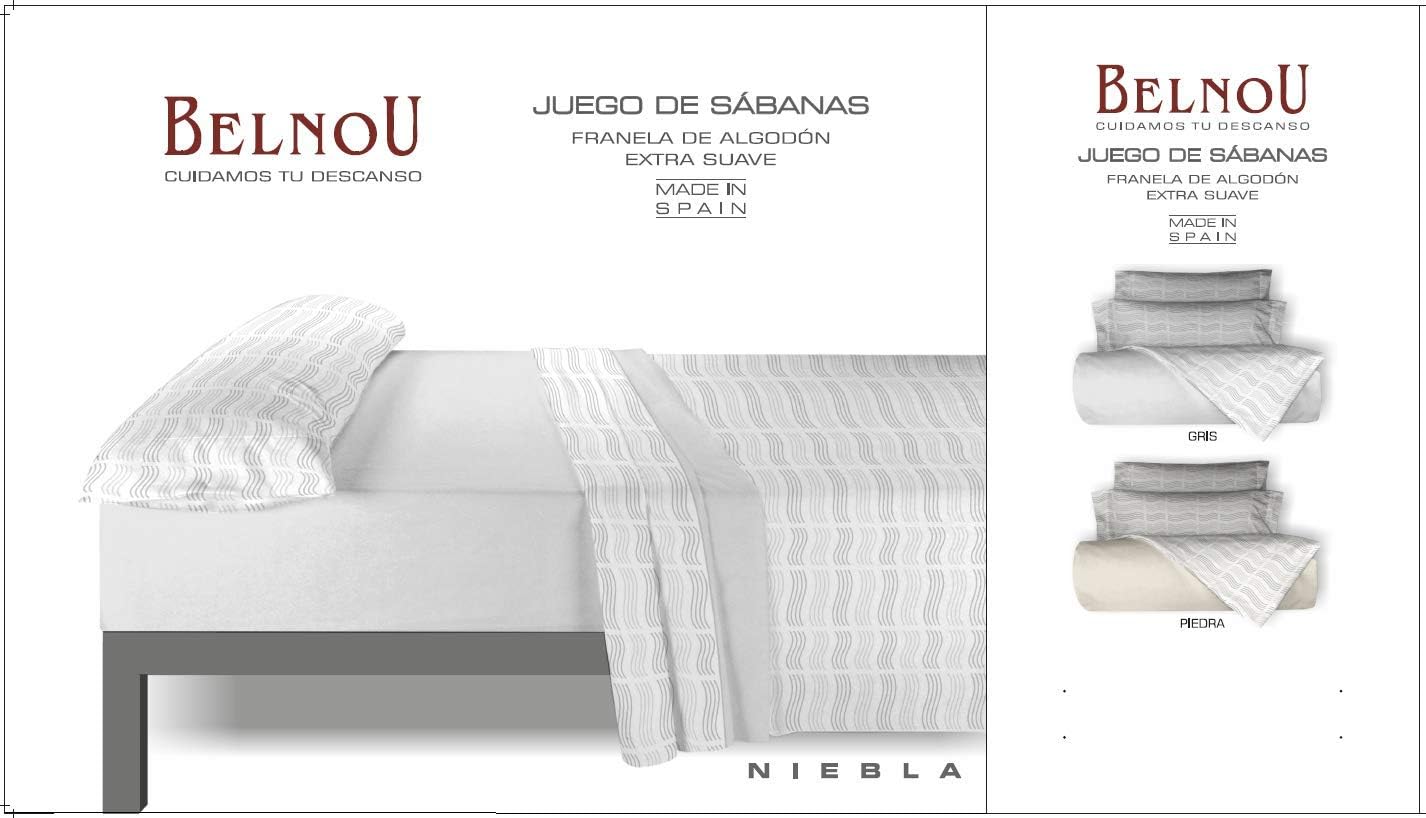 Belnou Juego Sábanas, Gris, 105x200 / Cama 105: Amazon.es: Hogar