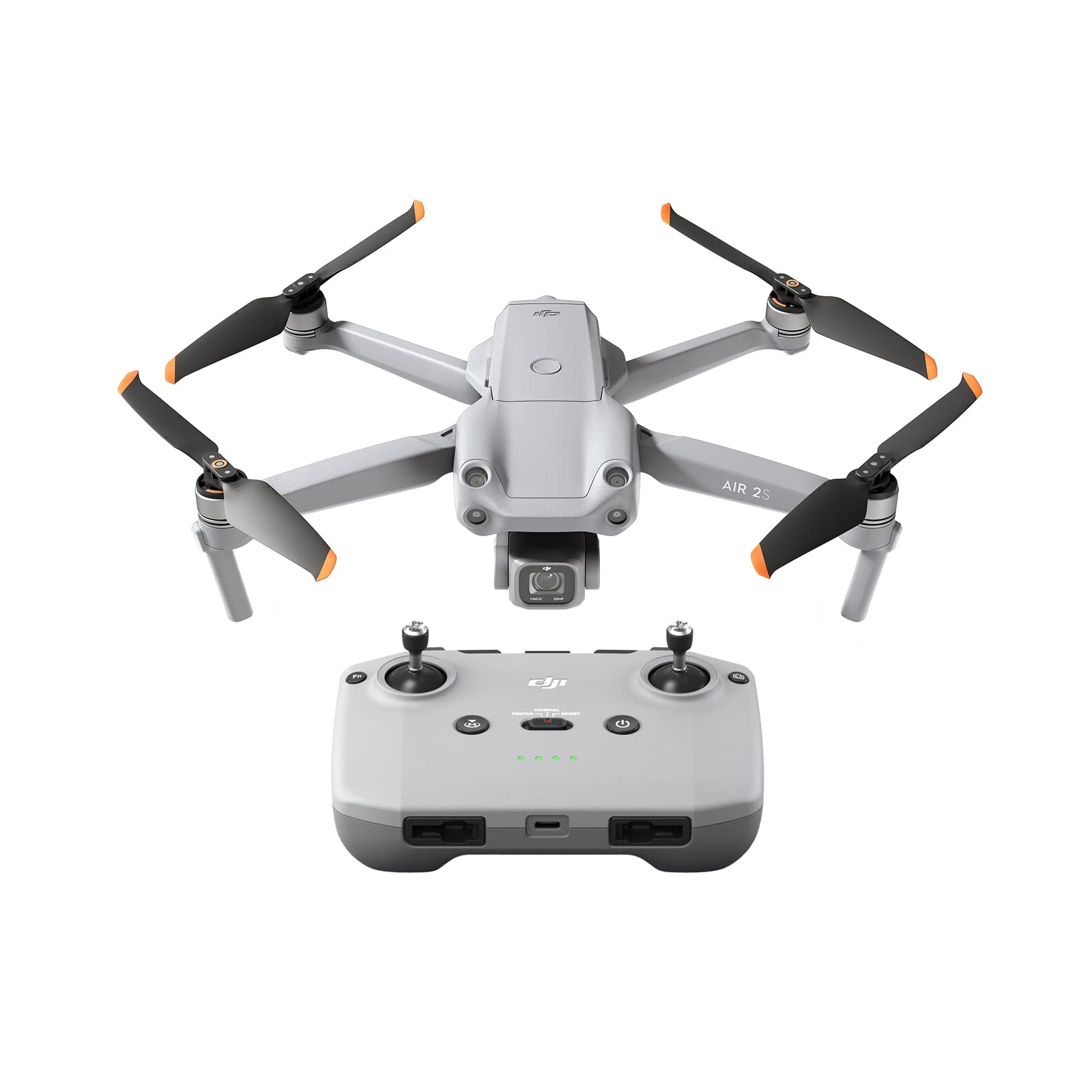 DJI Air 2S, drone UAV con stabilizzatore a 3 assi, video in 5.4K, sensore con CMOS 1”, rilevamento ostacoli in 4 direzioni, 31 min di volo, trasmissione video fino a 12 km 1080p, MasterShots, grigio