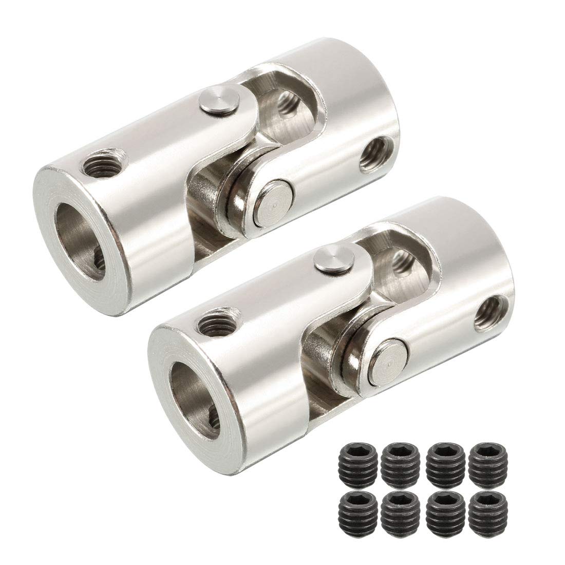 sourcing map 2pcs 8mm to 10mm Inner Dia Rotatable Universal Steering Shaft U Joint Coupler L35XD16