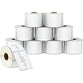 BETCKEY - Multipurpose Labels Replace for DYMO 30324/30258 (2-1/8" x 2-3/4"), Perforated, Compatible with DYMO Labelwriter 450, 4XL, NOT Fit 550 & 5XL [10 Rolls/4000 Labels]