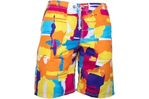 PREFER TO LIFE Men's Board Shorts, Quick Dry Swimwear Beach Holiday Party Bermuda Swim Big Pants …