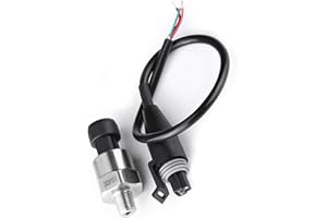 CYTGOUPER Stainless Steel Pressure Transducer Sender,1/8NPT SS Pressure Sensor with Connector Oil Pressure Sensor for Oil Fuel Air Water (30PSI)